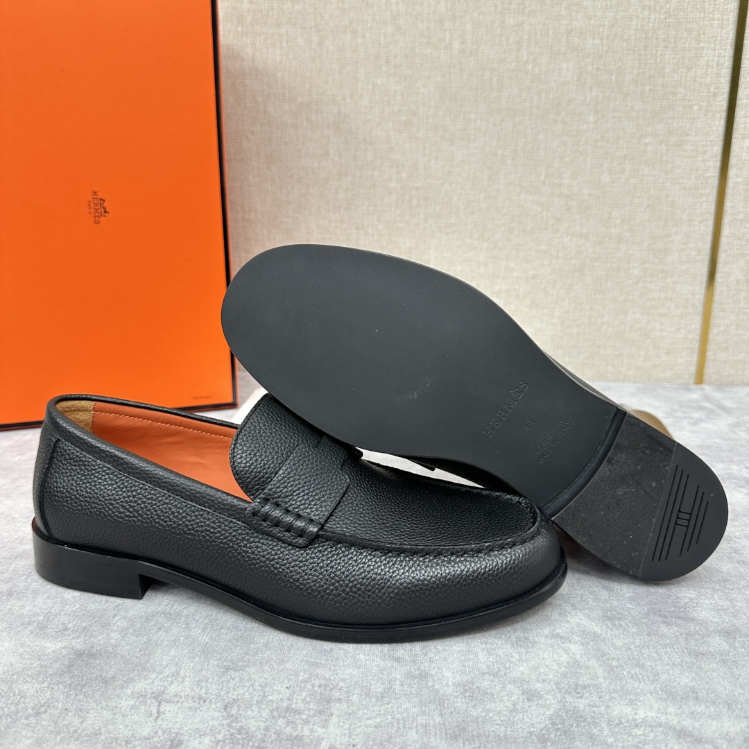 💋💍 H家  爱马-仕 新品Destin乐福鞋  官方 9700  新款男士便鞋上🆕   一脚蹬套脚乐福