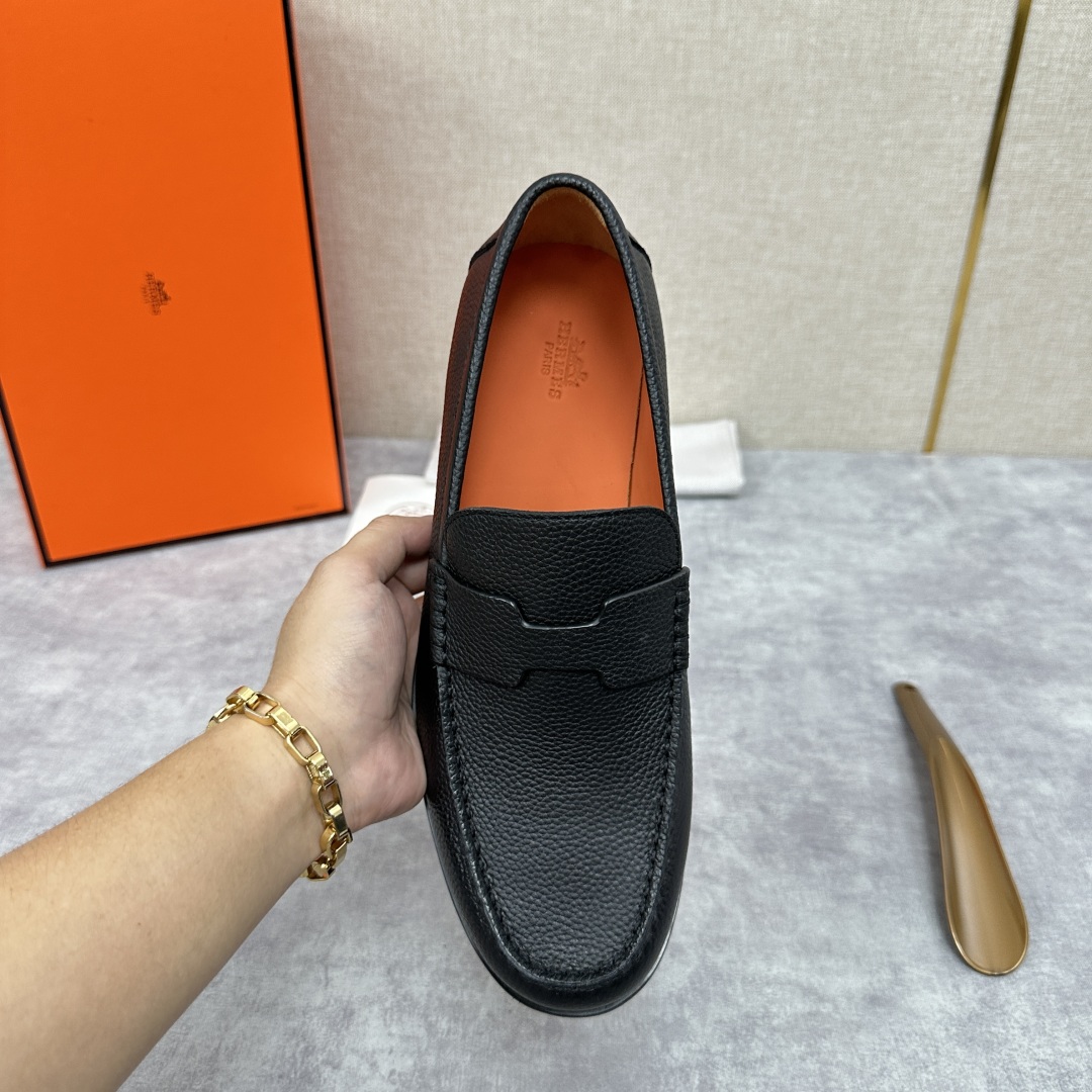💋💍 H家  爱马-仕 新品Destin乐福鞋  官方 9700  新款男士便鞋上🆕   一脚蹬套脚乐福