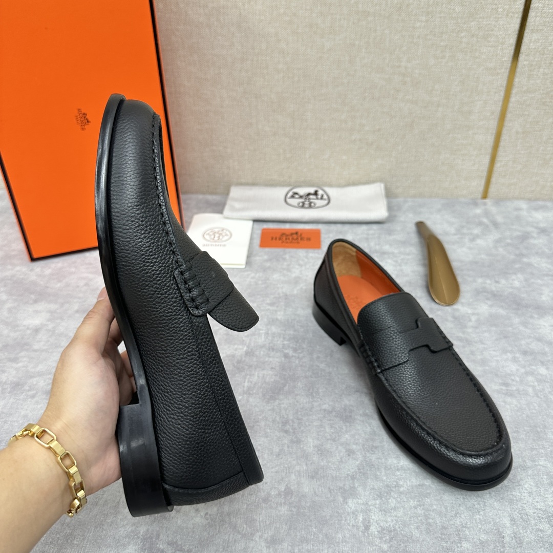 💋💍 H家  爱马-仕 新品Destin乐福鞋  官方 9700  新款男士便鞋上🆕   一脚蹬套脚乐福