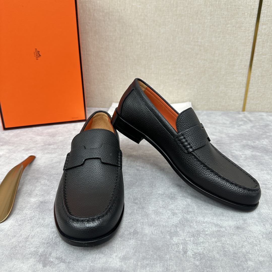 💋💍 H家  爱马-仕 新品Destin乐福鞋  官方 9700  新款男士便鞋上🆕   一脚蹬套脚乐福