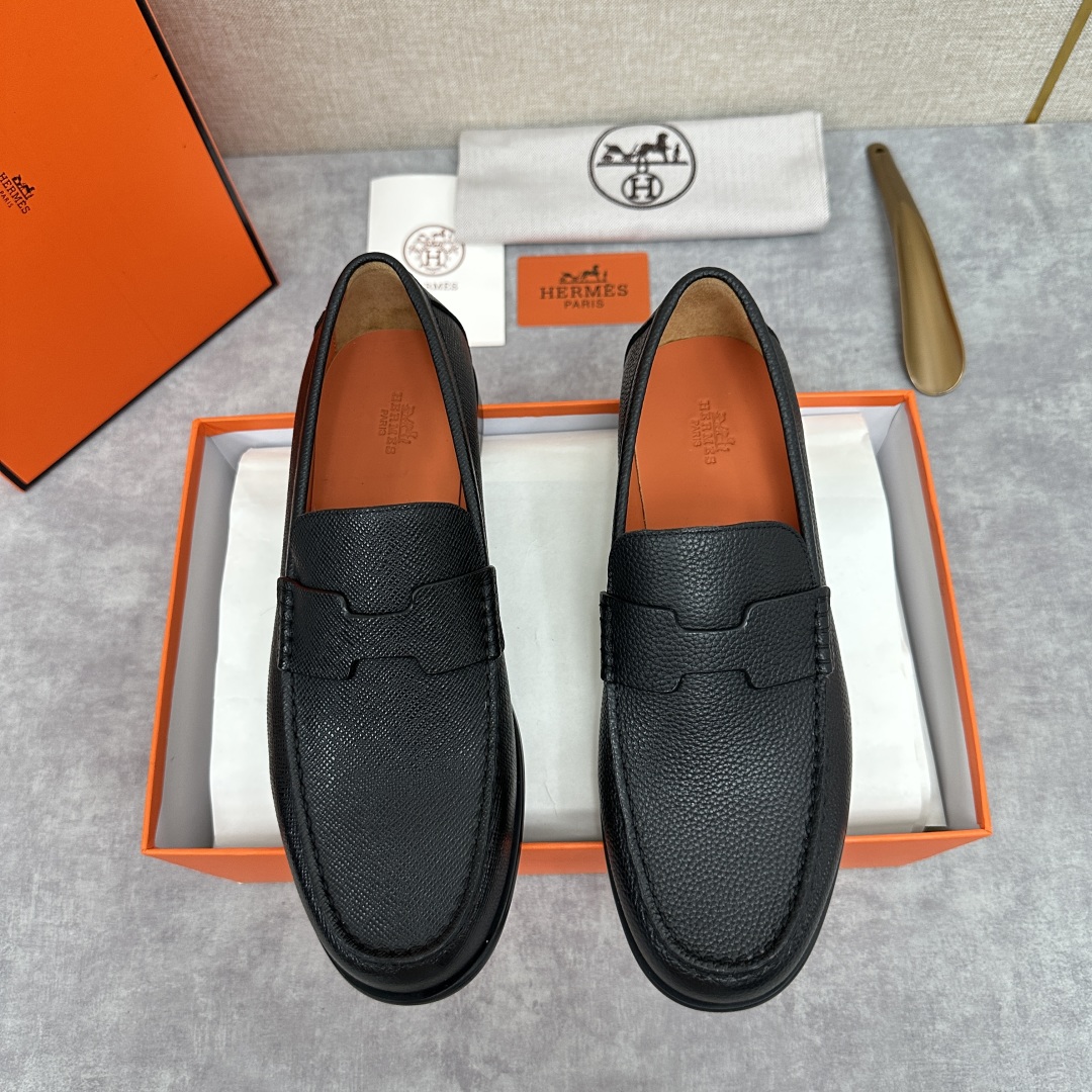 💋💍 H家  爱马-仕 新品Destin乐福鞋  官方 9700  新款男士便鞋上🆕   一脚蹬套脚乐福