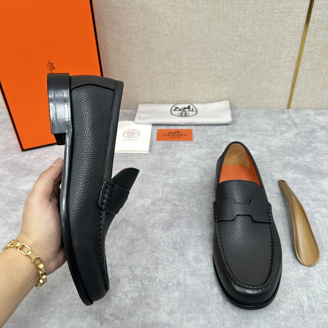 💋💍 H家  爱马-仕 新品Destin乐福鞋  官方 9700  新款男士便鞋上🆕   一脚蹬套脚乐福