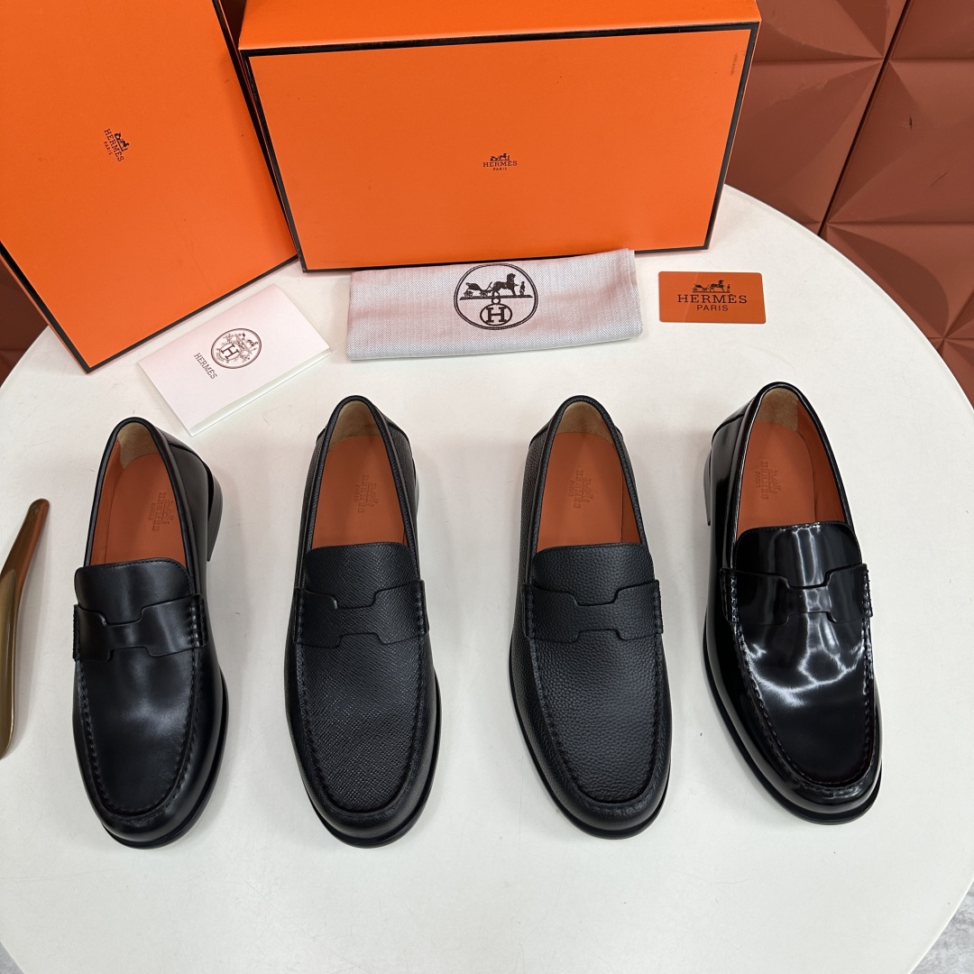 💋💍 H家  爱马-仕 新品Destin乐福鞋  官方 9700  新款男士便鞋上🆕   一脚蹬套脚乐福