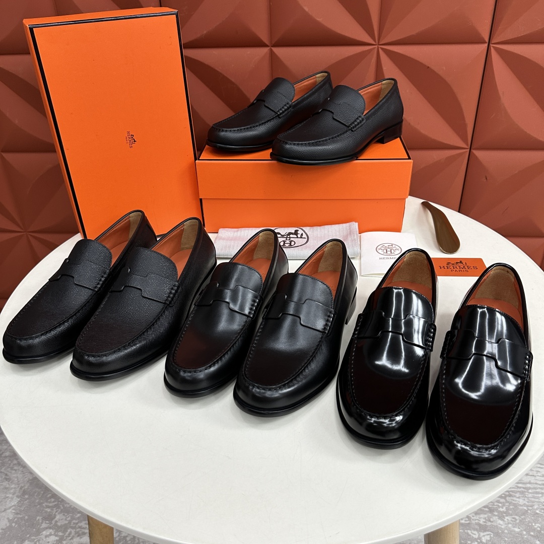 💋💍 H家  爱马-仕 新品Destin乐福鞋  官方 9700  新款男士便鞋上🆕   一脚蹬套脚乐福
