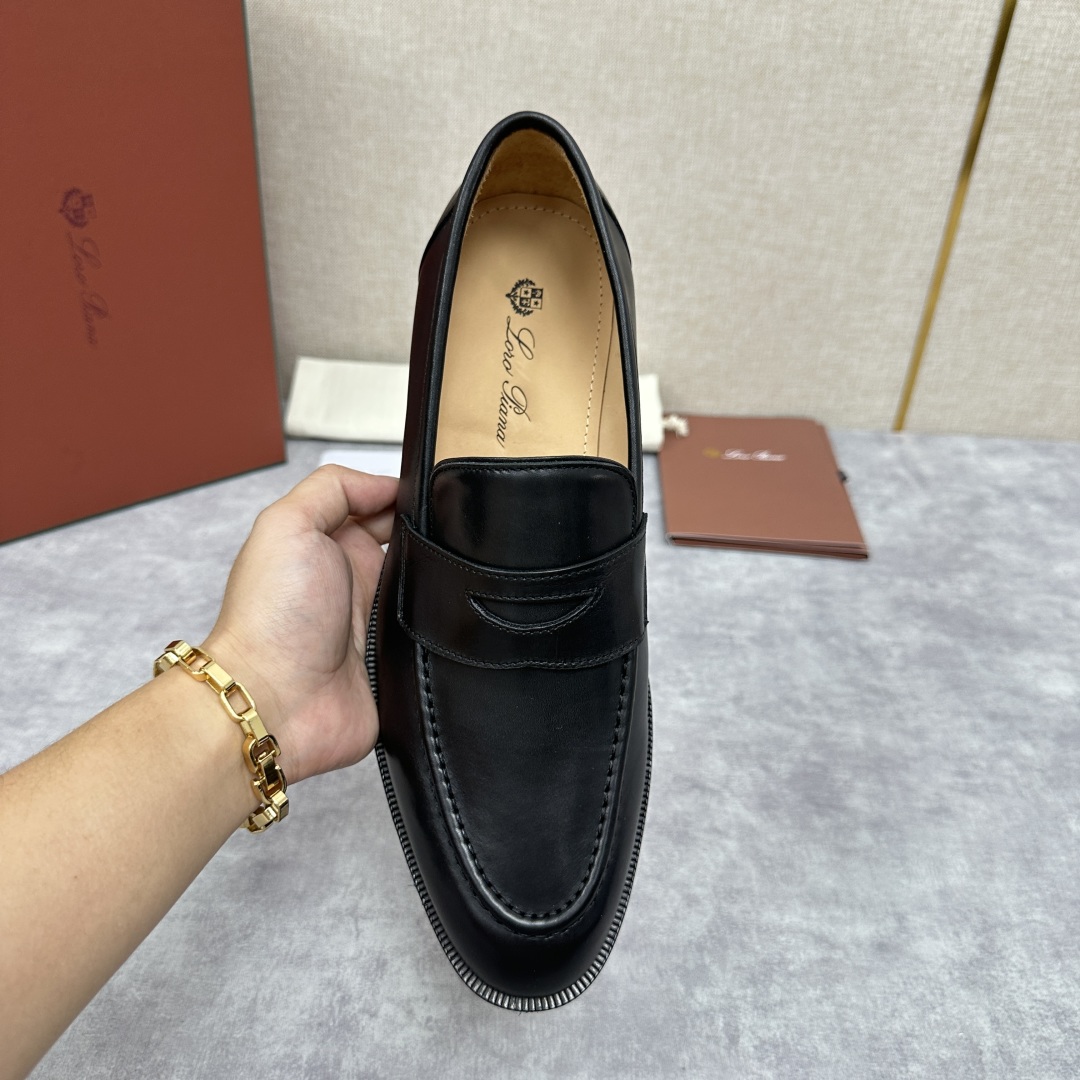 💋💍LP家新品    Loro Pian*  诺悠*翩雅  休闲一脚蹬乐福皮鞋鞋  选用牛皮磨砂牛皮打造