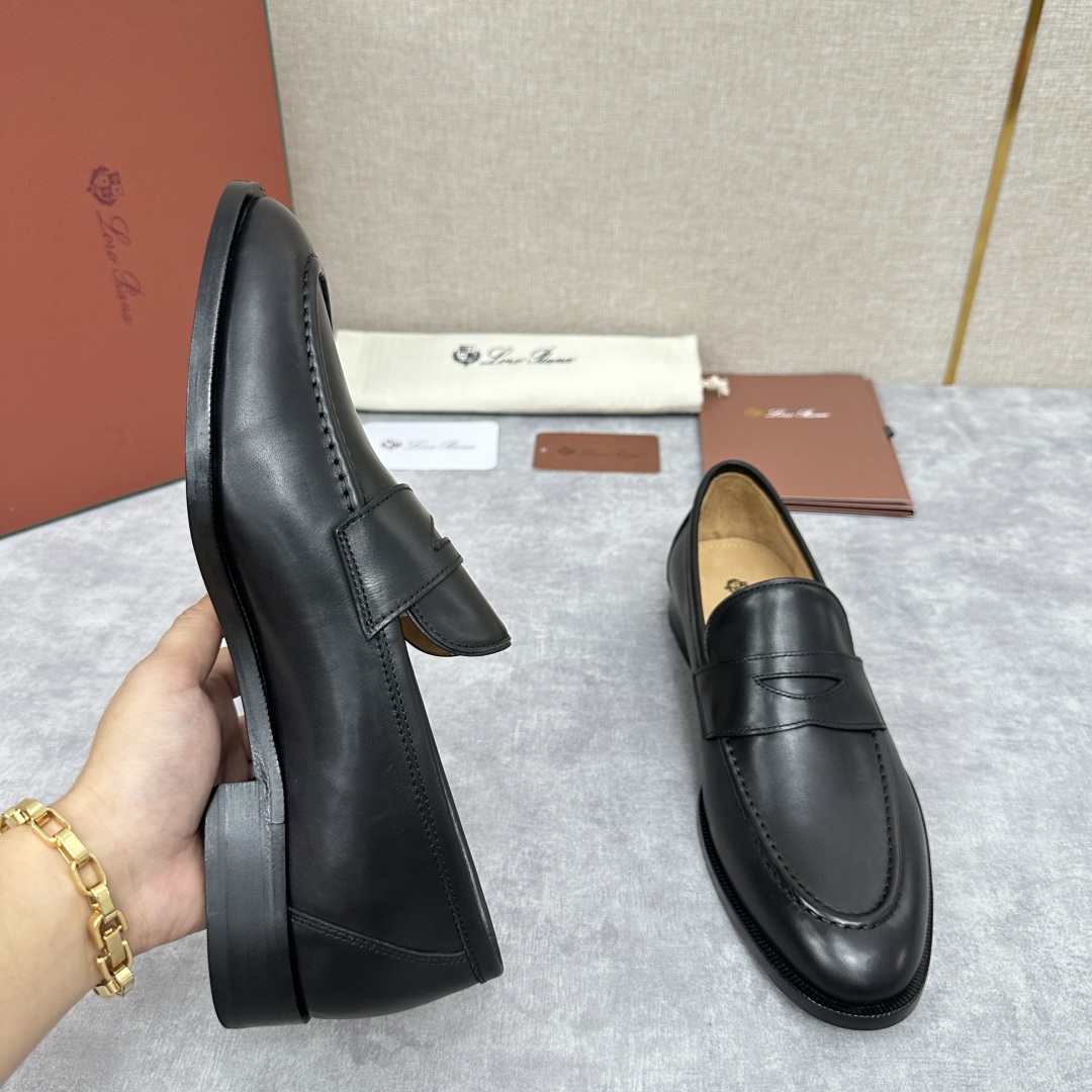💋💍LP家新品    Loro Pian*  诺悠*翩雅  休闲一脚蹬乐福皮鞋鞋  选用牛皮磨砂牛皮打造