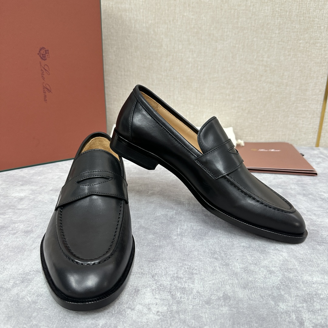 💋💍LP家新品    Loro Pian*  诺悠*翩雅  休闲一脚蹬乐福皮鞋鞋  选用牛皮磨砂牛皮打造