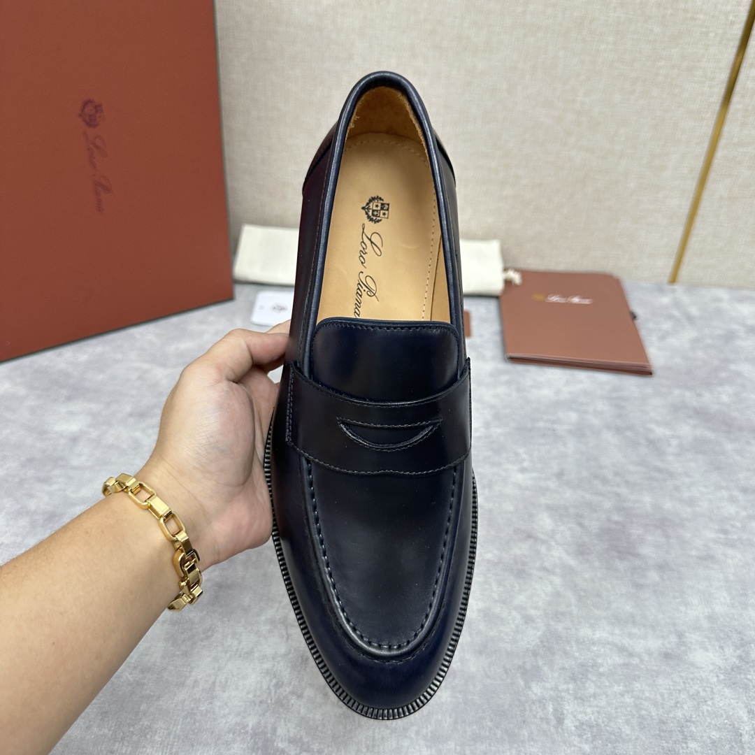 💋💍LP家新品    Loro Pian*  诺悠*翩雅  休闲一脚蹬乐福皮鞋鞋  选用牛皮磨砂牛皮打造