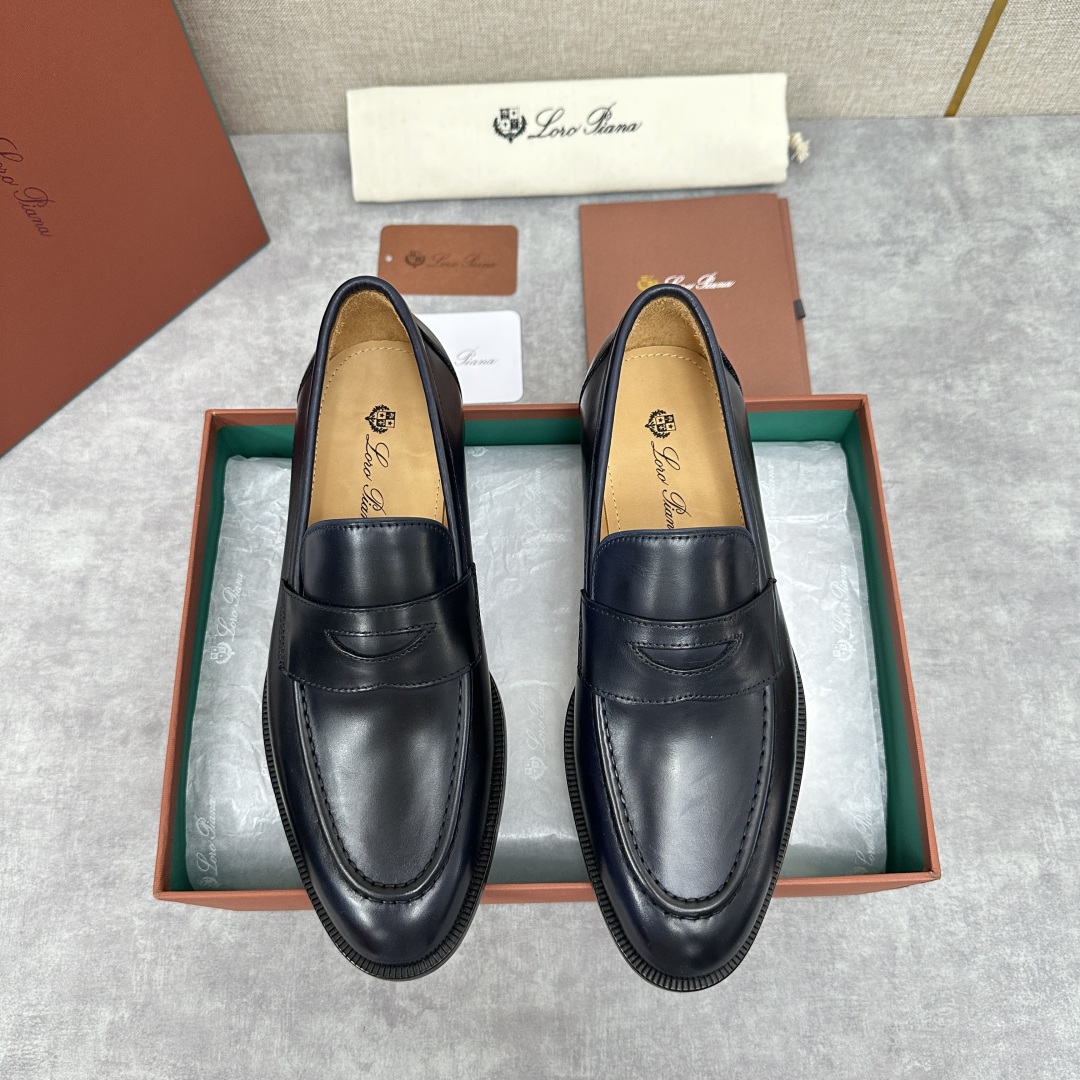 💋💍LP家新品    Loro Pian*  诺悠*翩雅  休闲一脚蹬乐福皮鞋鞋  选用牛皮磨砂牛皮打造