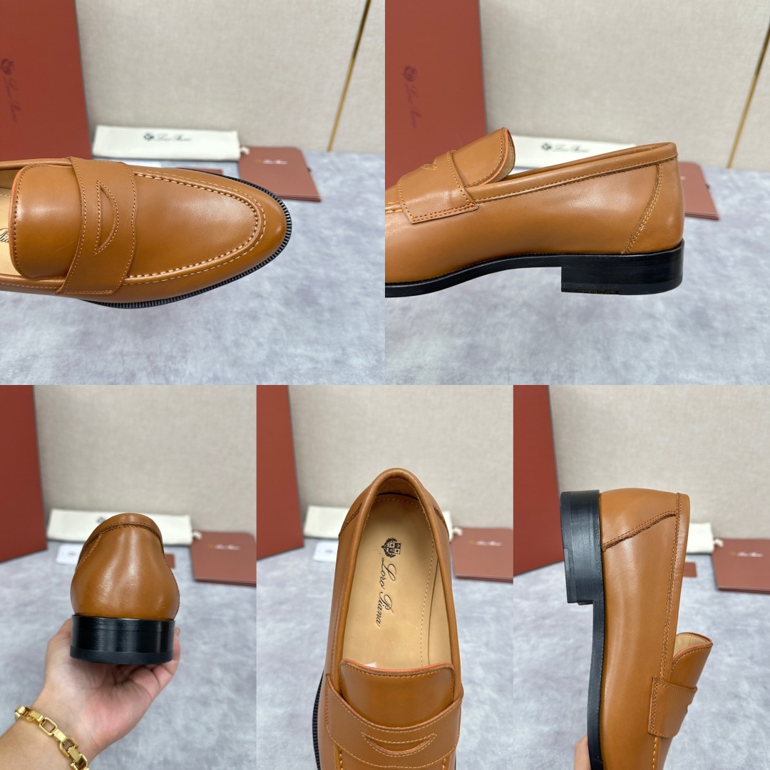 💋💍LP家新品    Loro Pian*  诺悠*翩雅  休闲一脚蹬乐福皮鞋鞋  选用牛皮磨砂牛皮打造