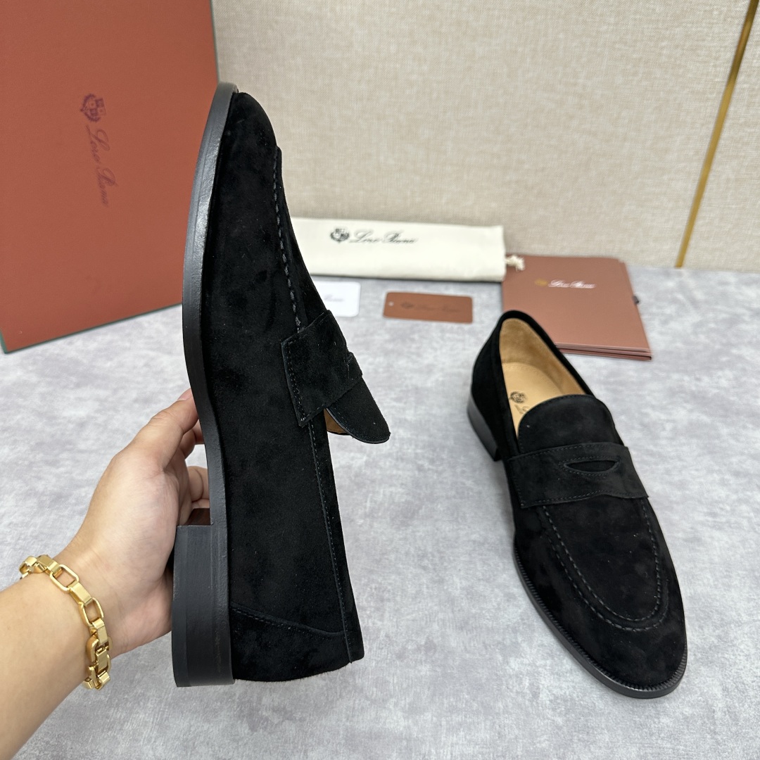💋💍LP家新品    Loro Pian*  诺悠*翩雅  休闲一脚蹬乐福皮鞋鞋  选用牛皮磨砂牛皮打造