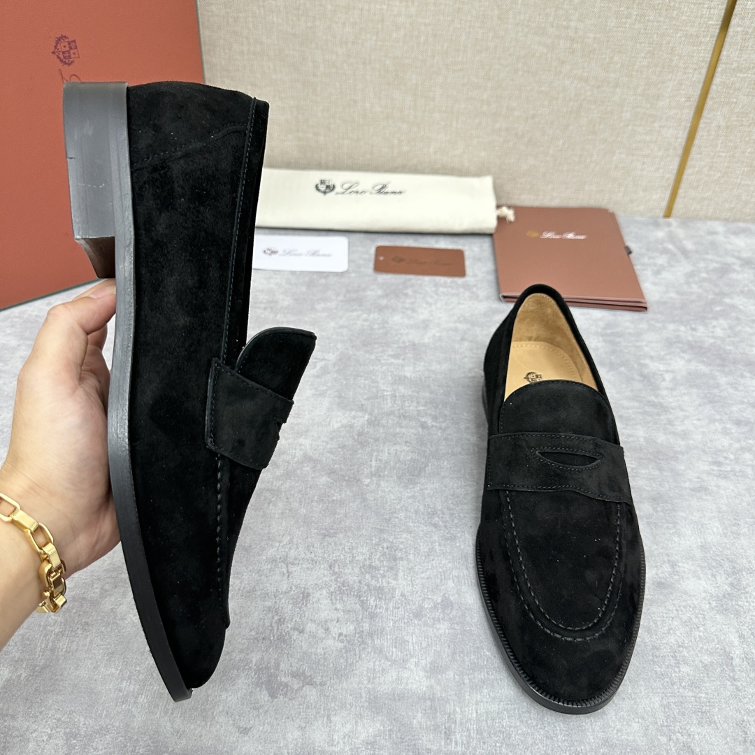 💋💍LP家新品    Loro Pian*  诺悠*翩雅  休闲一脚蹬乐福皮鞋鞋  选用牛皮磨砂牛皮打造
