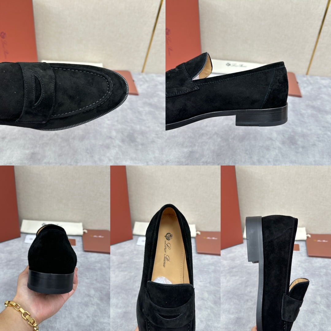 💋💍LP家新品    Loro Pian*  诺悠*翩雅  休闲一脚蹬乐福皮鞋鞋  选用牛皮磨砂牛皮打造