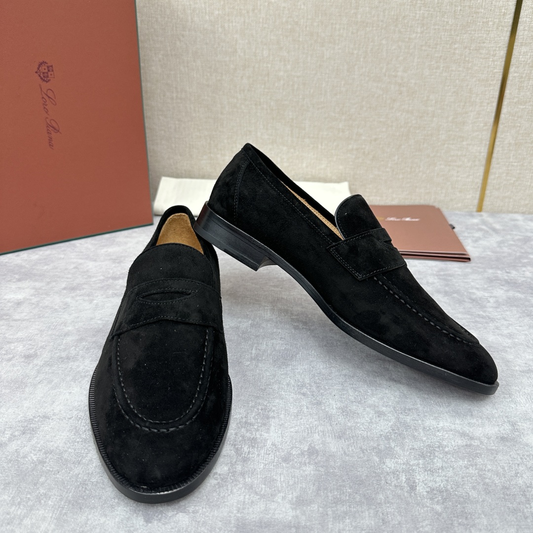 💋💍LP家新品    Loro Pian*  诺悠*翩雅  休闲一脚蹬乐福皮鞋鞋  选用牛皮磨砂牛皮打造
