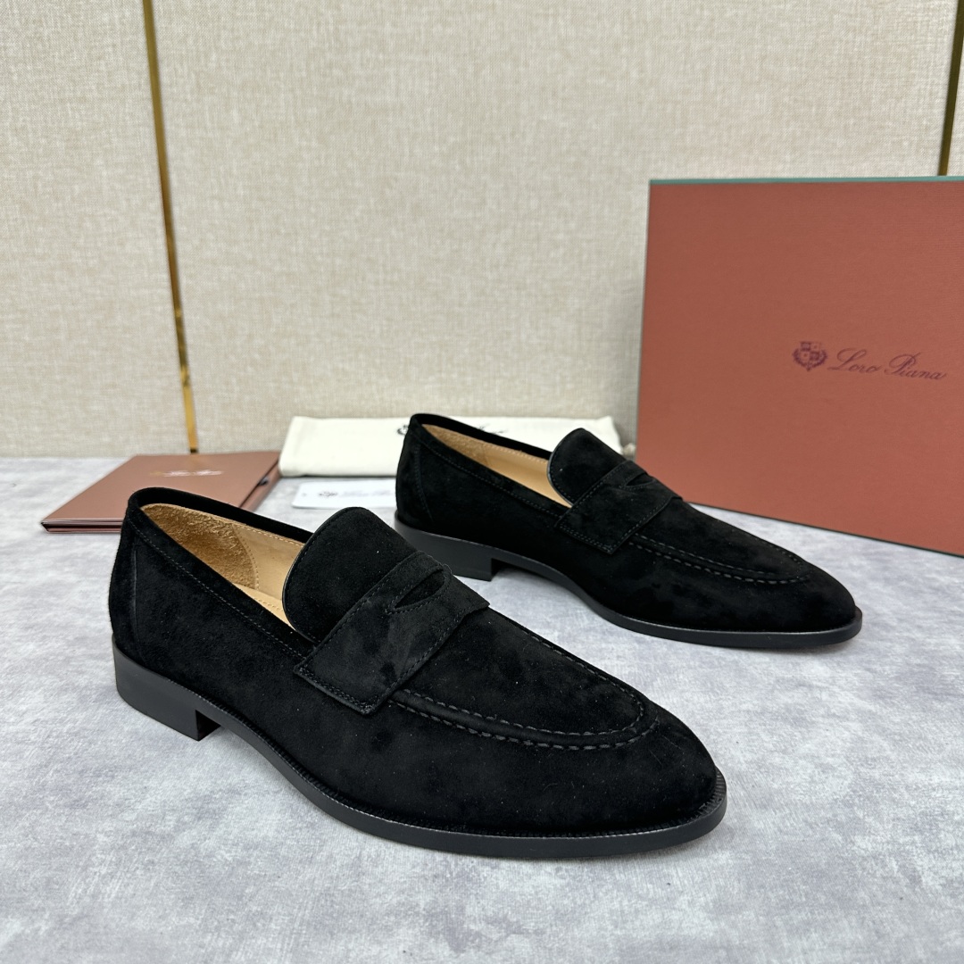 💋💍LP家新品    Loro Pian*  诺悠*翩雅  休闲一脚蹬乐福皮鞋鞋  选用牛皮磨砂牛皮打造
