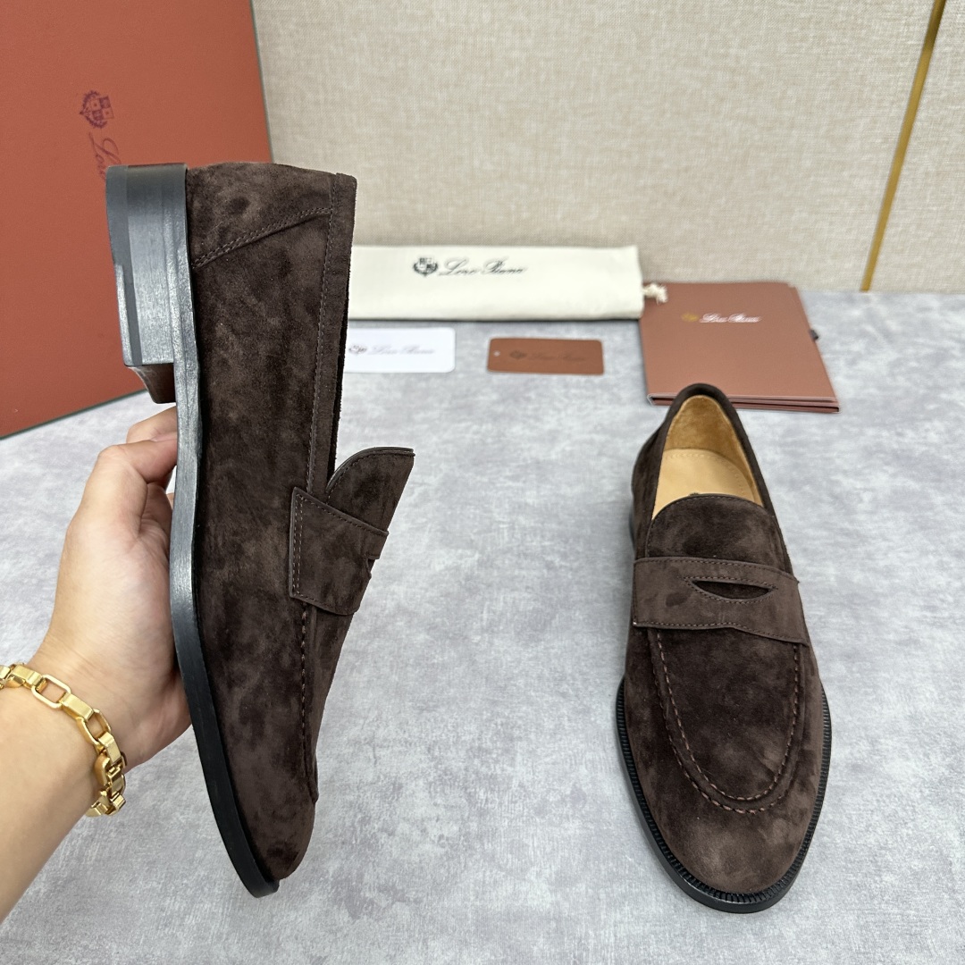 💋💍LP家新品    Loro Pian*  诺悠*翩雅  休闲一脚蹬乐福皮鞋鞋  选用牛皮磨砂牛皮打造