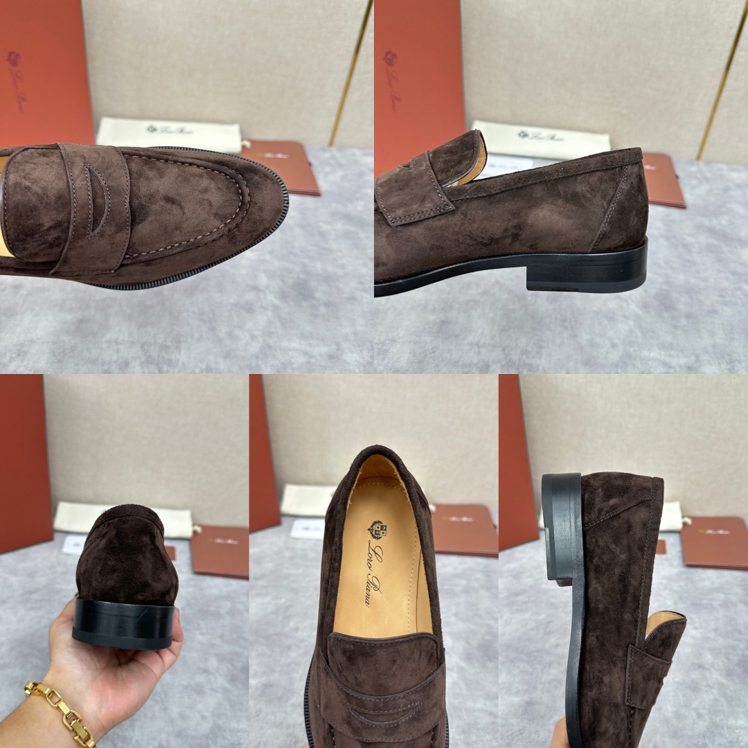 💋💍LP家新品    Loro Pian*  诺悠*翩雅  休闲一脚蹬乐福皮鞋鞋  选用牛皮磨砂牛皮打造