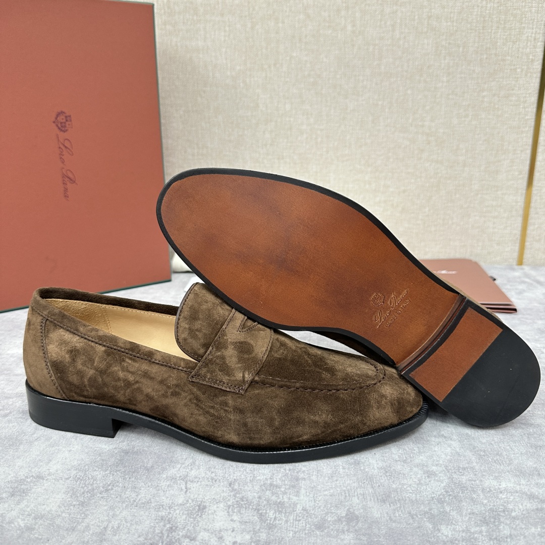 💋💍LP家新品    Loro Pian*  诺悠*翩雅  休闲一脚蹬乐福皮鞋鞋  选用牛皮磨砂牛皮打造