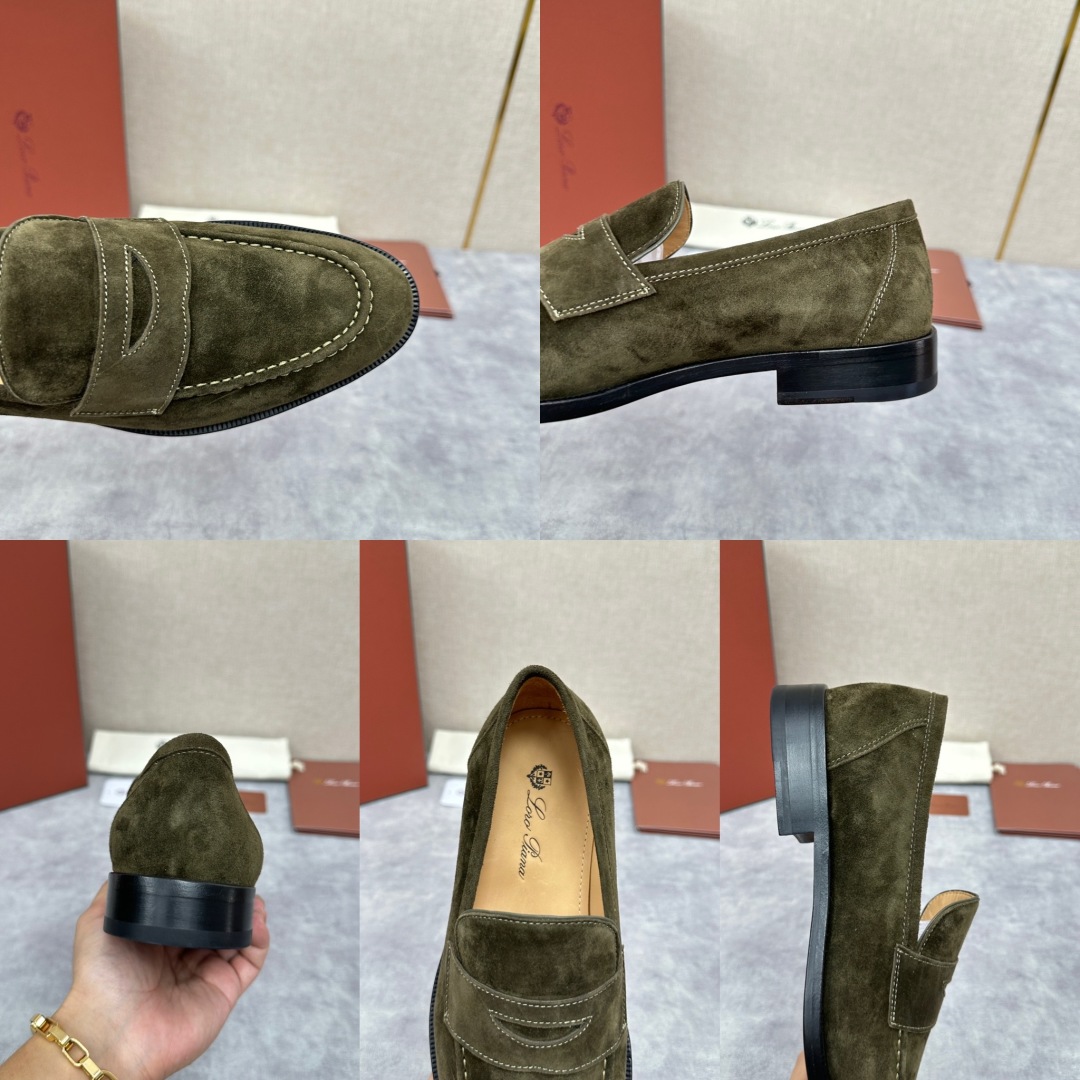💋💍LP家新品    Loro Pian*  诺悠*翩雅  休闲一脚蹬乐福皮鞋鞋  选用牛皮磨砂牛皮打造