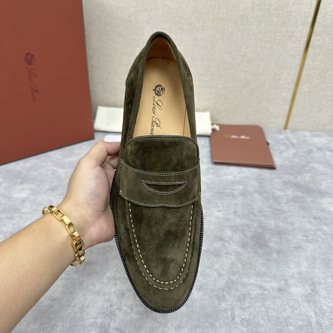 💋💍LP家新品    Loro Pian*  诺悠*翩雅  休闲一脚蹬乐福皮鞋鞋  选用牛皮磨砂牛皮打造