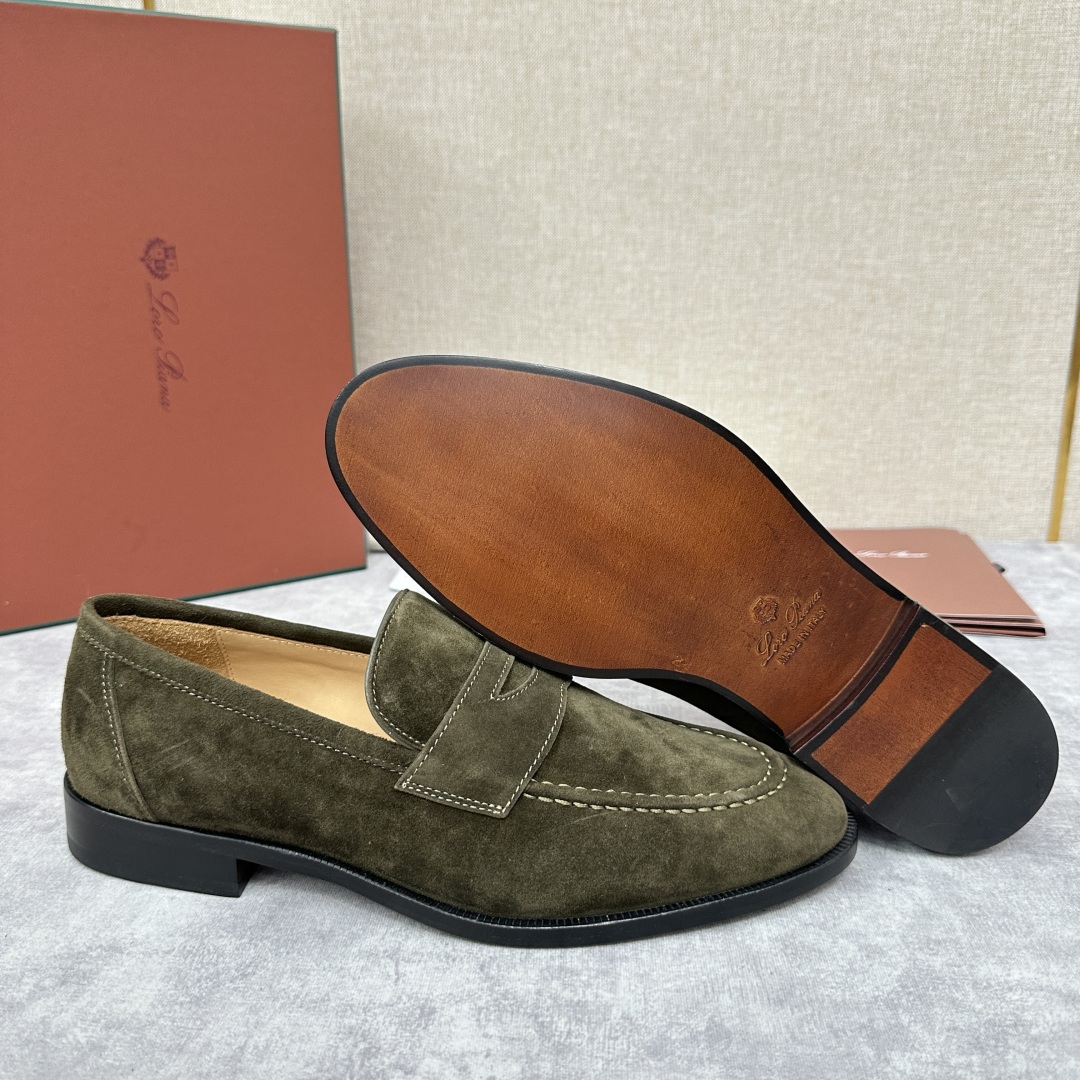 💋💍LP家新品    Loro Pian*  诺悠*翩雅  休闲一脚蹬乐福皮鞋鞋  选用牛皮磨砂牛皮打造