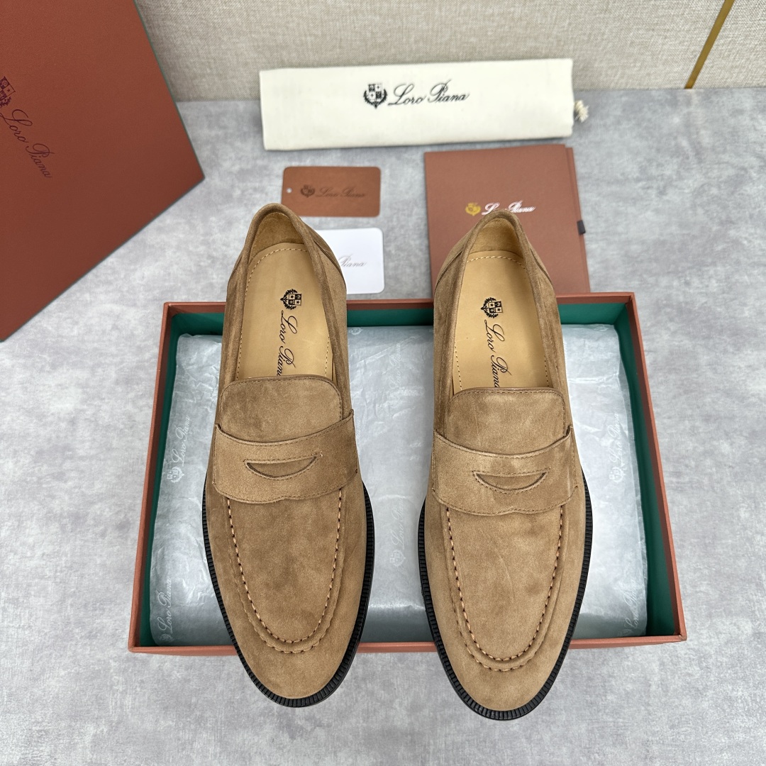 💋💍LP家新品    Loro Pian*  诺悠*翩雅  休闲一脚蹬乐福皮鞋鞋  选用牛皮磨砂牛皮打造