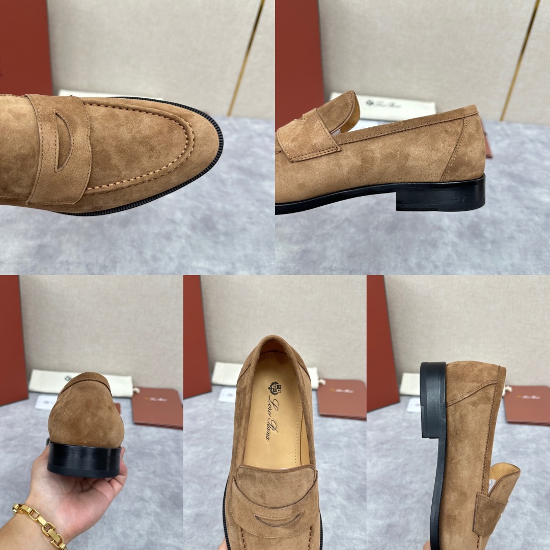 💋💍LP家新品    Loro Pian*  诺悠*翩雅  休闲一脚蹬乐福皮鞋鞋  选用牛皮磨砂牛皮打造