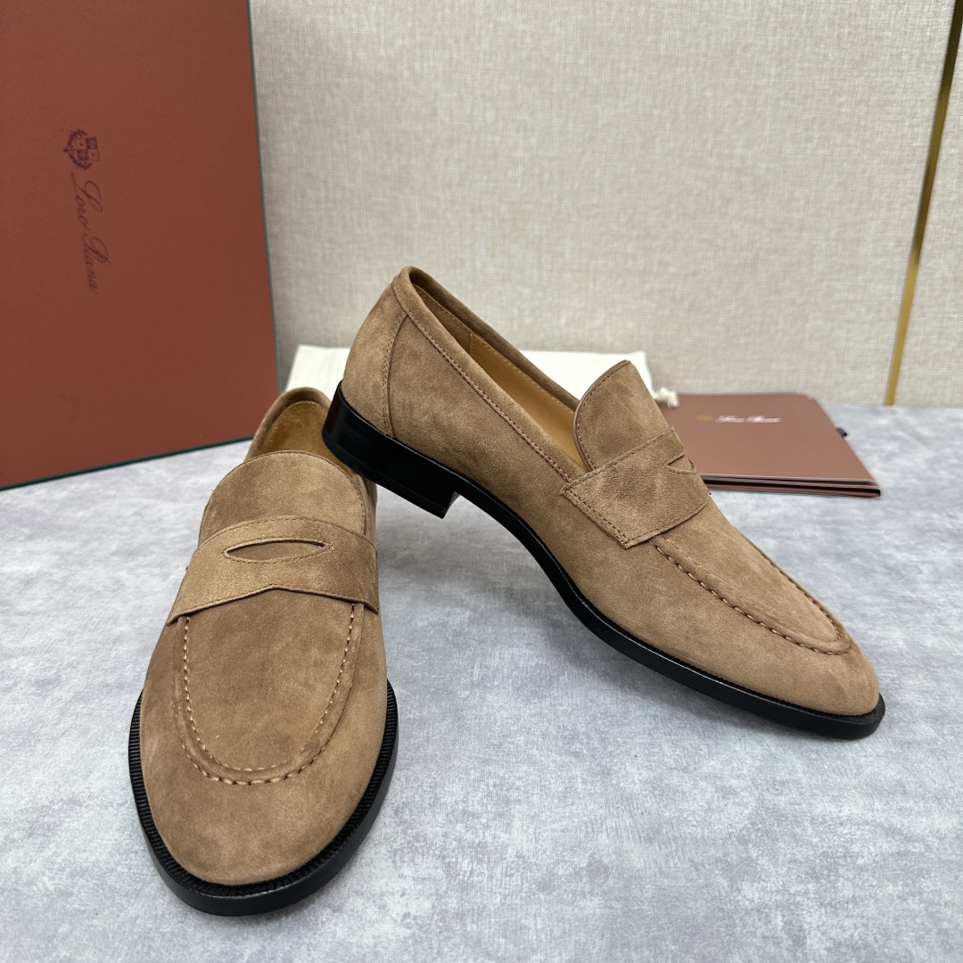 💋💍LP家新品    Loro Pian*  诺悠*翩雅  休闲一脚蹬乐福皮鞋鞋  选用牛皮磨砂牛皮打造