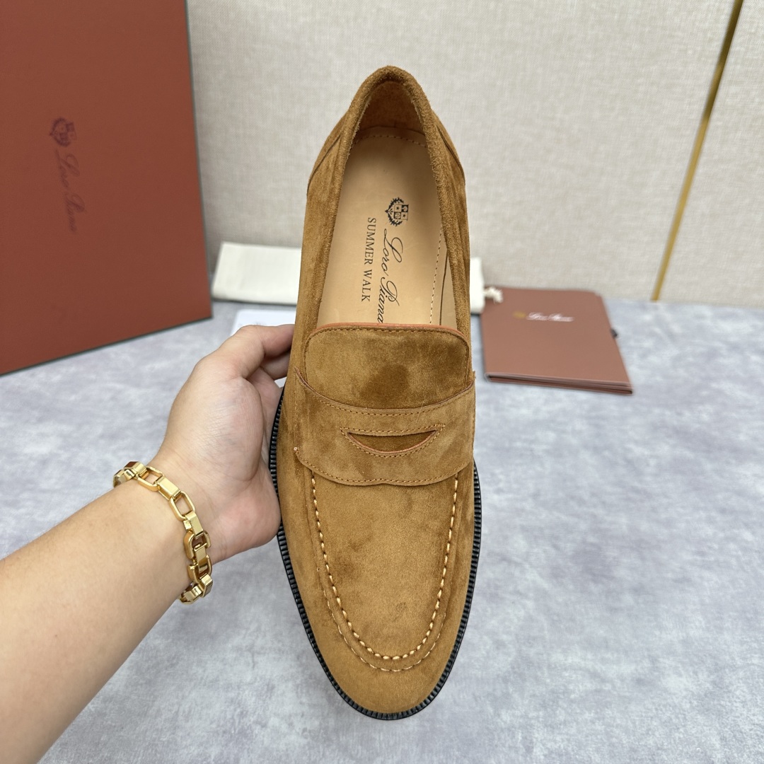 💋💍LP家新品    Loro Pian*  诺悠*翩雅  休闲一脚蹬乐福皮鞋鞋  选用牛皮磨砂牛皮打造