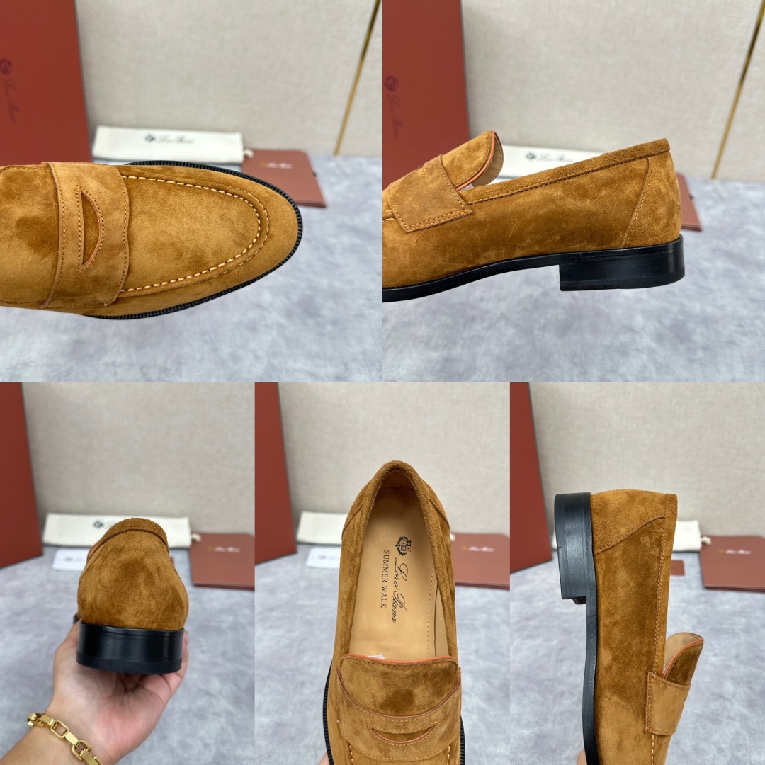 💋💍LP家新品    Loro Pian*  诺悠*翩雅  休闲一脚蹬乐福皮鞋鞋  选用牛皮磨砂牛皮打造
