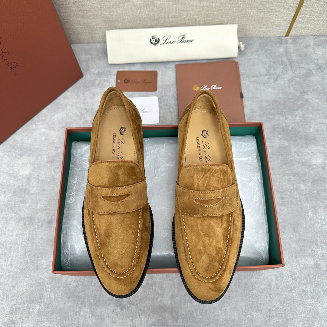 💋💍LP家新品    Loro Pian*  诺悠*翩雅  休闲一脚蹬乐福皮鞋鞋  选用牛皮磨砂牛皮打造