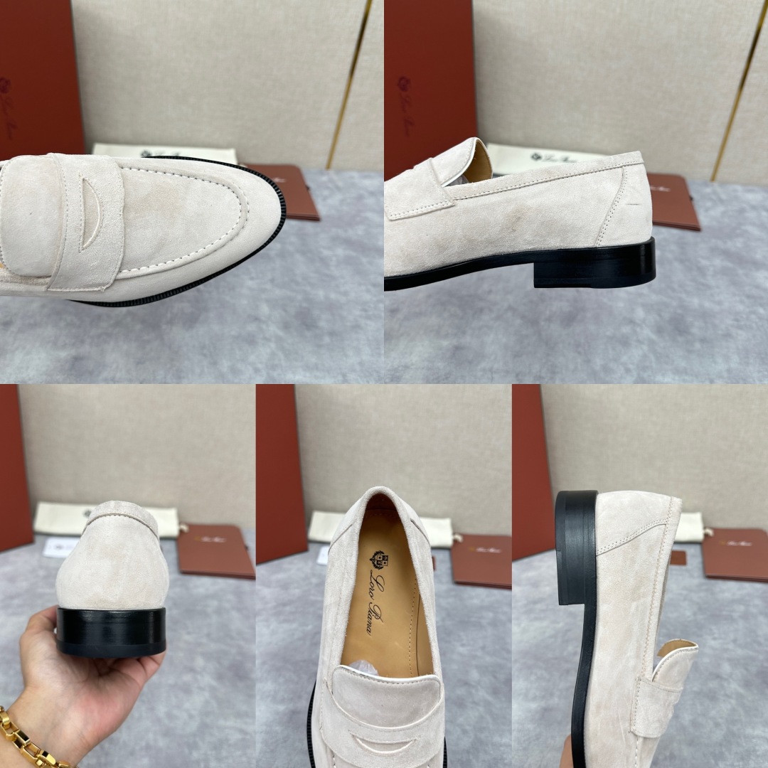 💋💍LP家新品    Loro Pian*  诺悠*翩雅  休闲一脚蹬乐福皮鞋鞋  选用牛皮磨砂牛皮打造