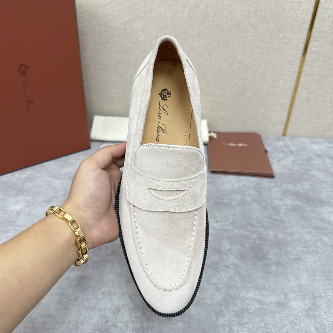 💋💍LP家新品    Loro Pian*  诺悠*翩雅  休闲一脚蹬乐福皮鞋鞋  选用牛皮磨砂牛皮打造
