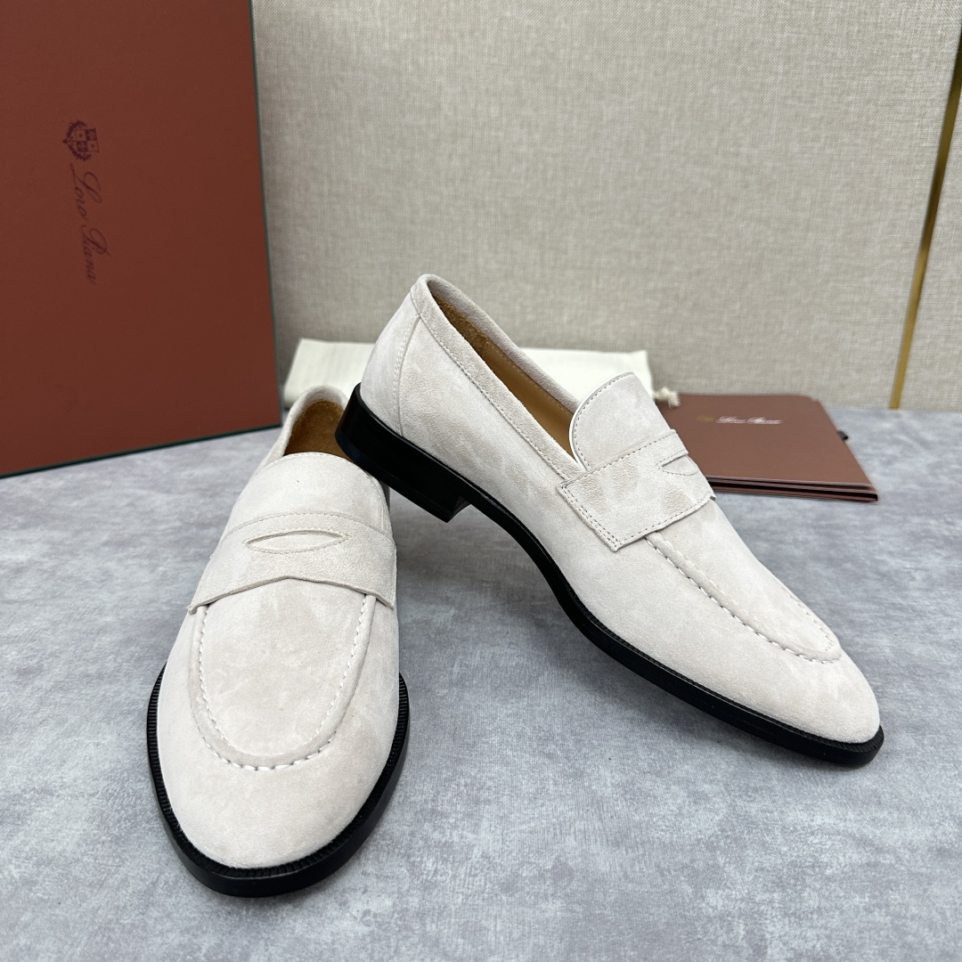 💋💍LP家新品    Loro Pian*  诺悠*翩雅  休闲一脚蹬乐福皮鞋鞋  选用牛皮磨砂牛皮打造
