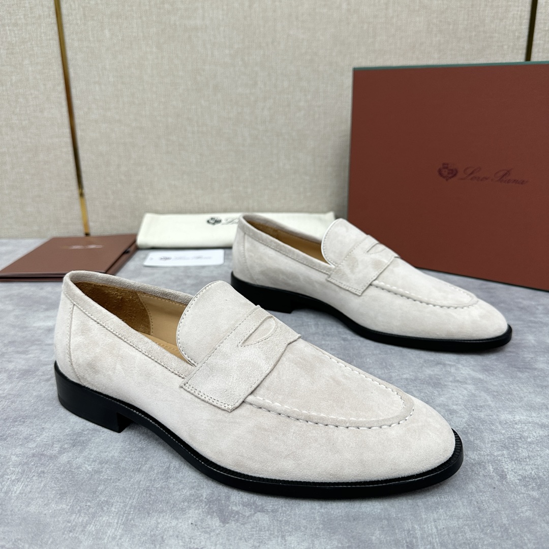 💋💍LP家新品    Loro Pian*  诺悠*翩雅  休闲一脚蹬乐福皮鞋鞋  选用牛皮磨砂牛皮打造