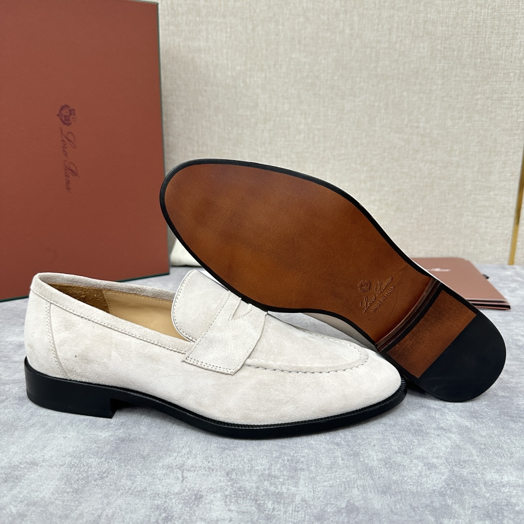💋💍LP家新品    Loro Pian*  诺悠*翩雅  休闲一脚蹬乐福皮鞋鞋  选用牛皮磨砂牛皮打造