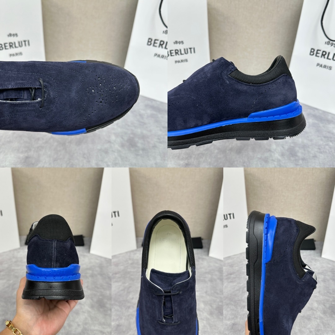 💋💍Berlut* 布鲁提 升级版第四代私模大底 Fast Track皮革运动鞋 官方 15,800
