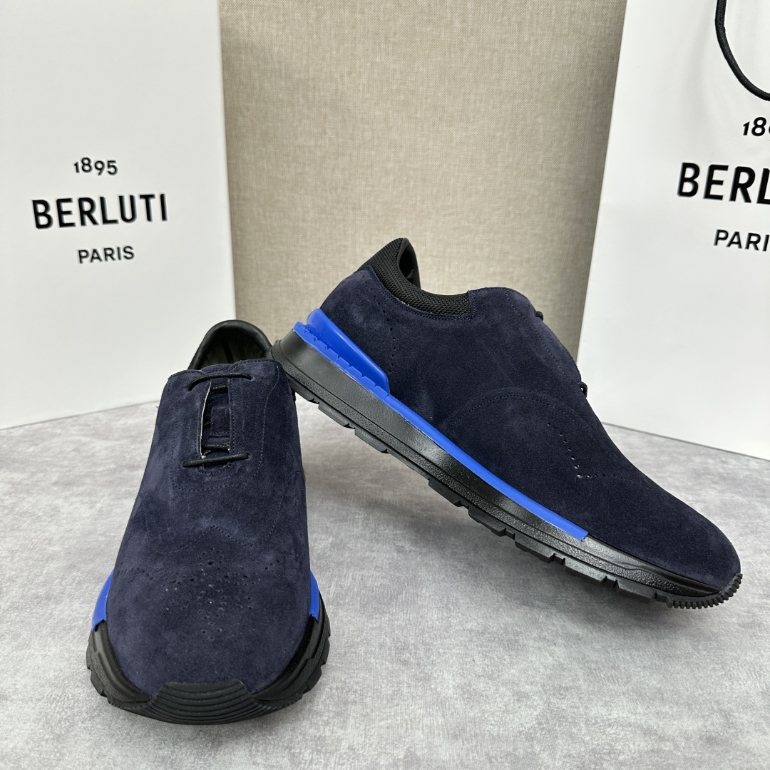 💋💍Berlut* 布鲁提 升级版第四代私模大底 Fast Track皮革运动鞋 官方 15,800