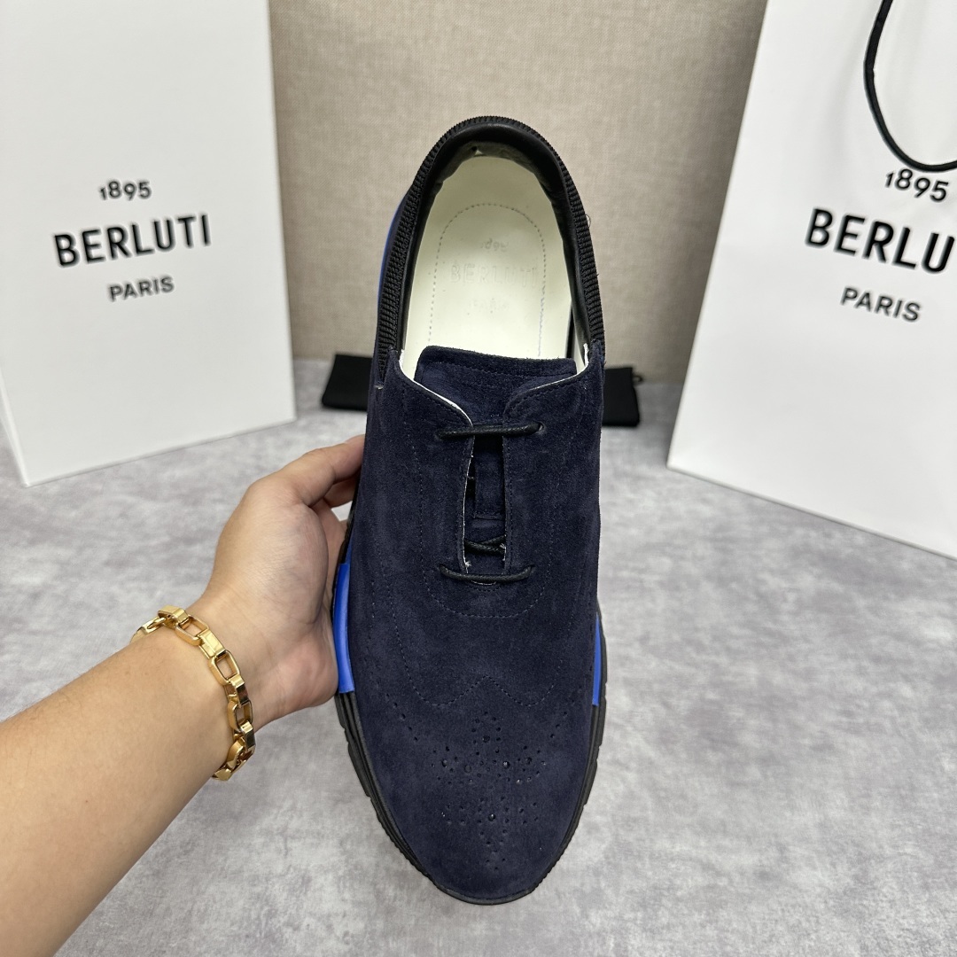 💋💍Berlut* 布鲁提 升级版第四代私模大底 Fast Track皮革运动鞋 官方 15,800