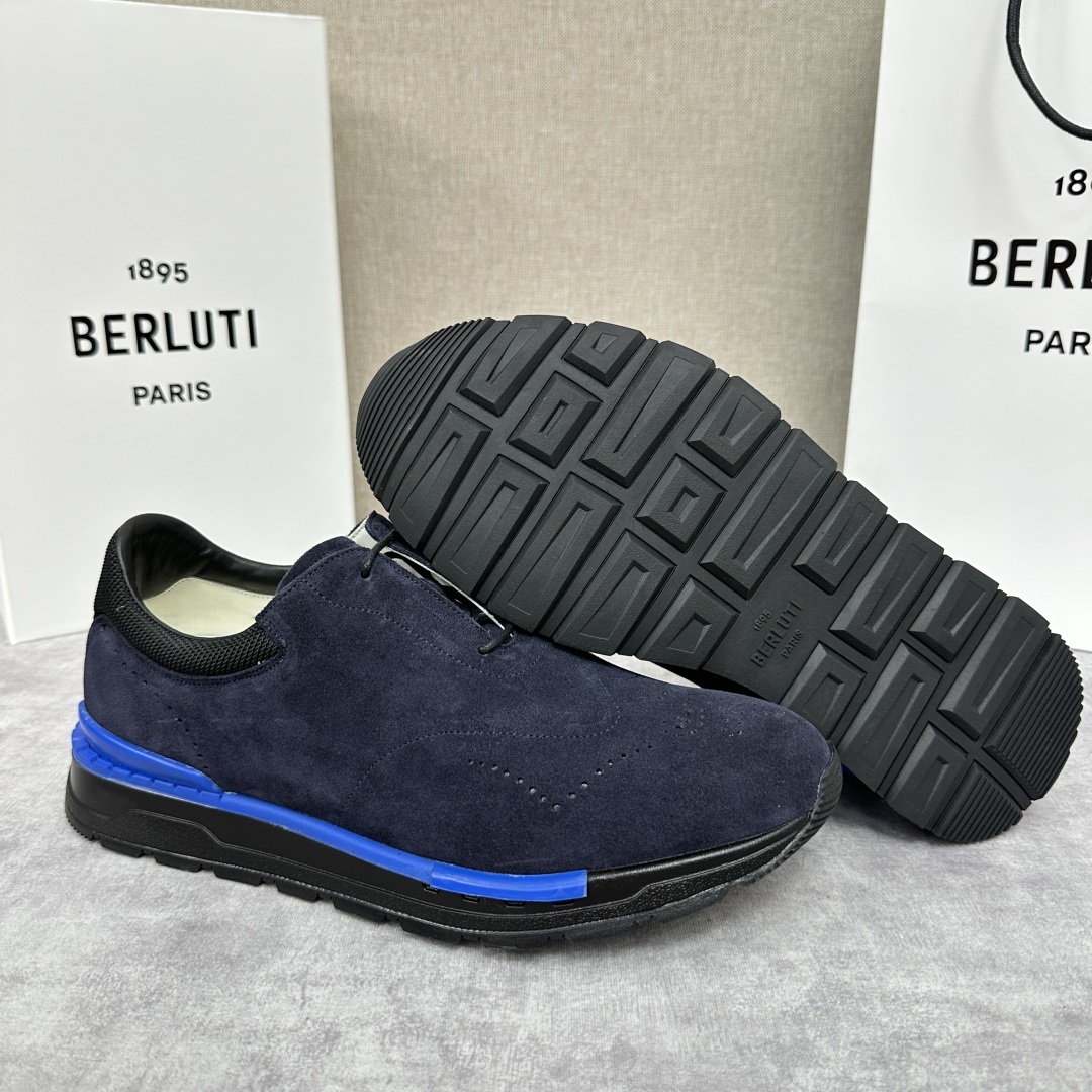 💋💍Berlut* 布鲁提 升级版第四代私模大底 Fast Track皮革运动鞋 官方 15,800