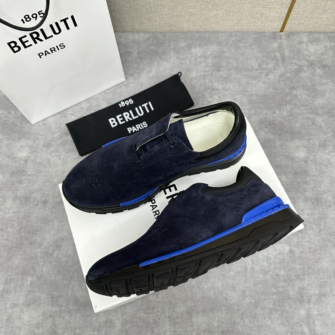 💋💍Berlut* 布鲁提 升级版第四代私模大底 Fast Track皮革运动鞋 官方 15,800