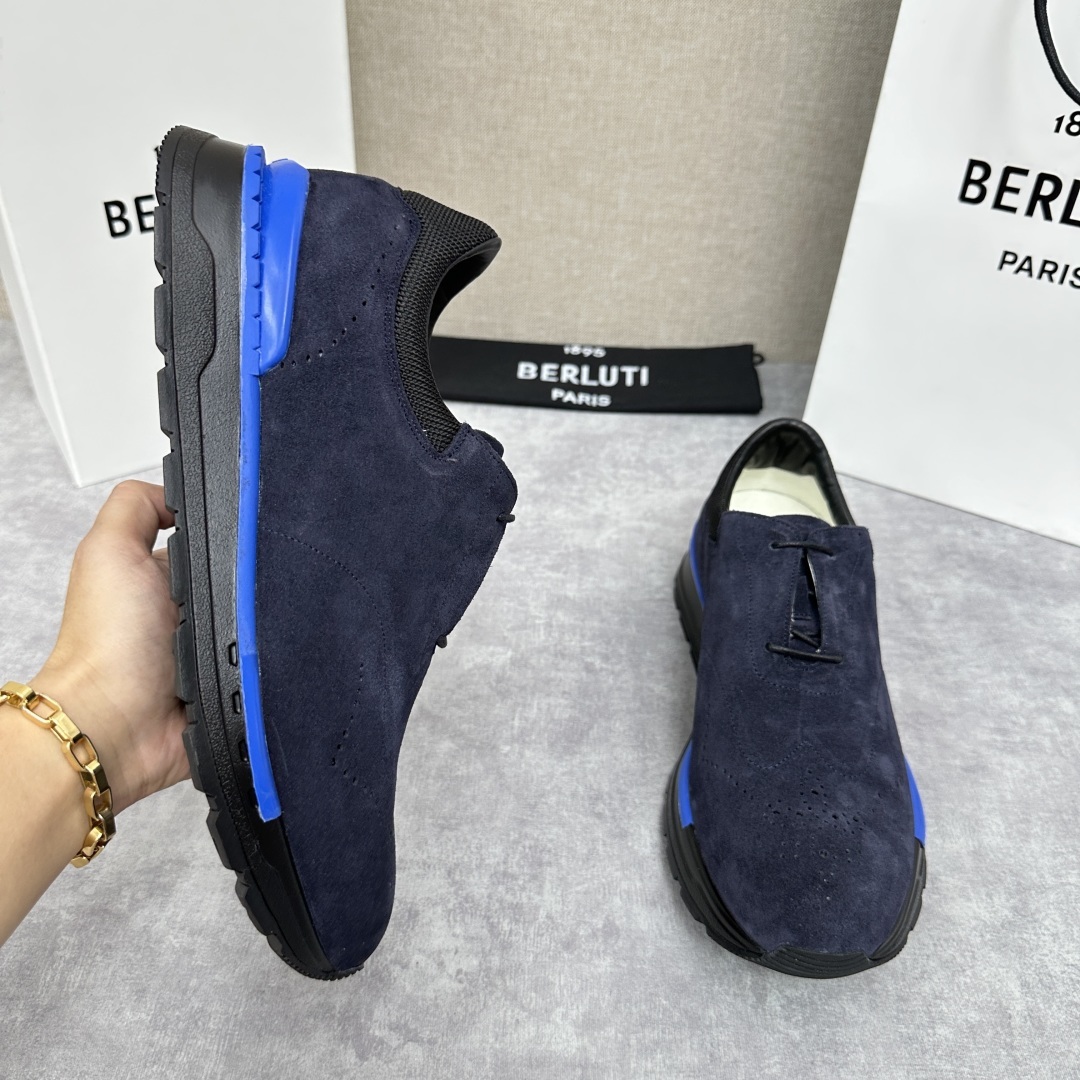💋💍Berlut* 布鲁提 升级版第四代私模大底 Fast Track皮革运动鞋 官方 15,800