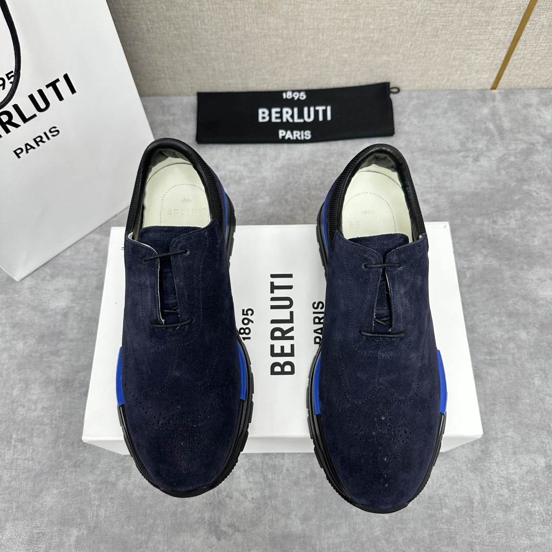 💋💍Berlut* 布鲁提 升级版第四代私模大底 Fast Track皮革运动鞋 官方 15,800