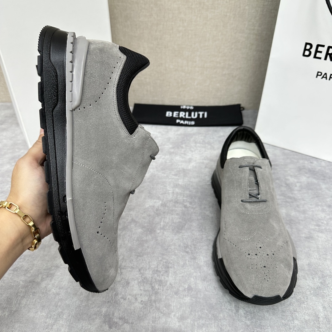 💋💍Berlut* 布鲁提 升级版第四代私模大底 Fast Track皮革运动鞋 官方 15,800