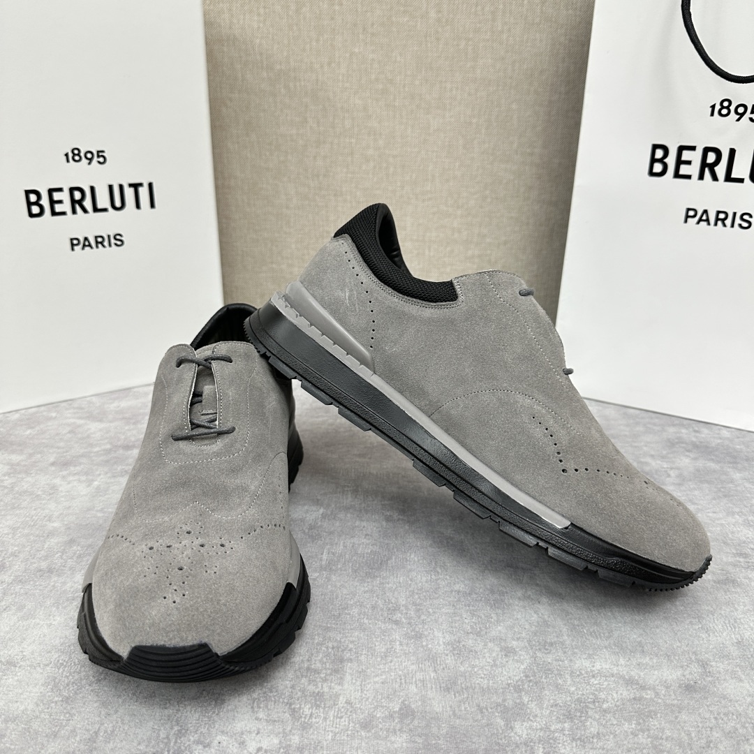 💋💍Berlut* 布鲁提 升级版第四代私模大底 Fast Track皮革运动鞋 官方 15,800