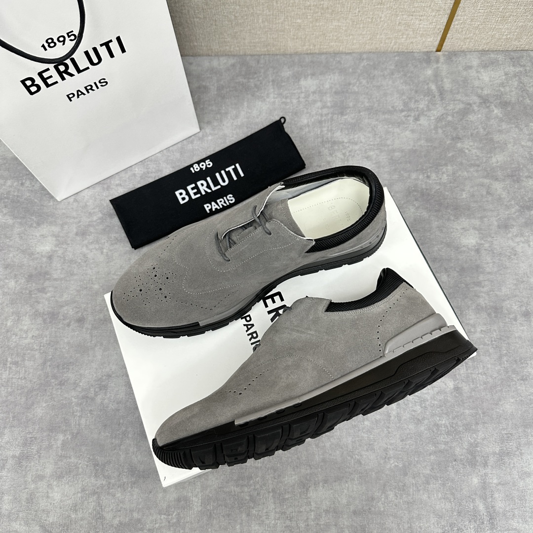 💋💍Berlut* 布鲁提 升级版第四代私模大底 Fast Track皮革运动鞋 官方 15,800