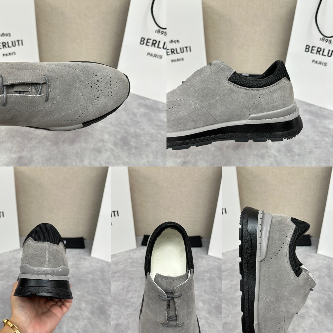 💋💍Berlut* 布鲁提 升级版第四代私模大底 Fast Track皮革运动鞋 官方 15,800