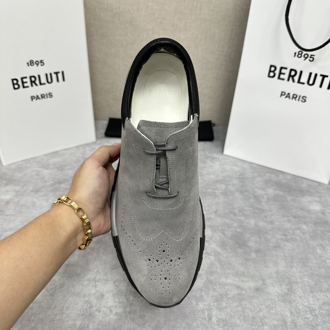 💋💍Berlut* 布鲁提 升级版第四代私模大底 Fast Track皮革运动鞋 官方 15,800