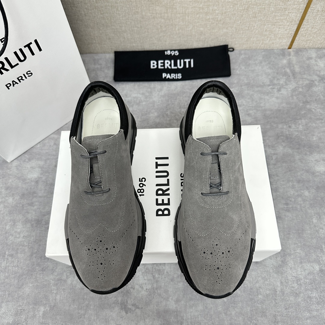 💋💍Berlut* 布鲁提 升级版第四代私模大底 Fast Track皮革运动鞋 官方 15,800