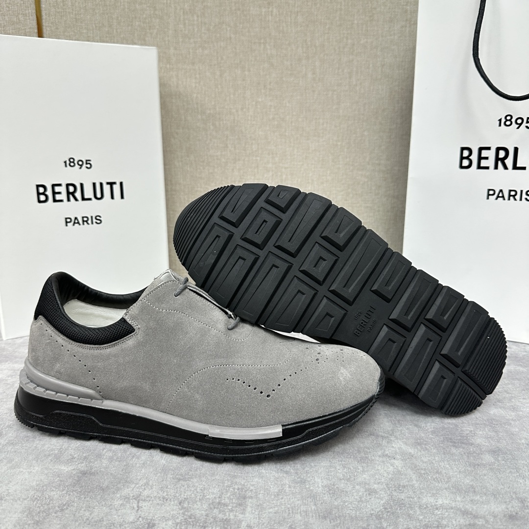 💋💍Berlut* 布鲁提 升级版第四代私模大底 Fast Track皮革运动鞋 官方 15,800